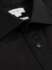 Reiss Black Marcel Slim Fit Slim Fit Cotton Marcella Tuxedo Shirt - Image 6 of 7