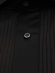 Reiss Black Marcel Slim Fit Slim Fit Cotton Marcella Tuxedo Shirt - Image 7 of 7