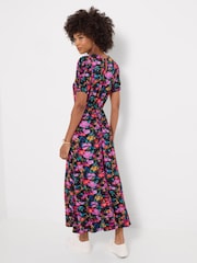 Joe Browns Multi Winter Brights Short Sleeve Jersey Maxi Dress - Image 4 of 5