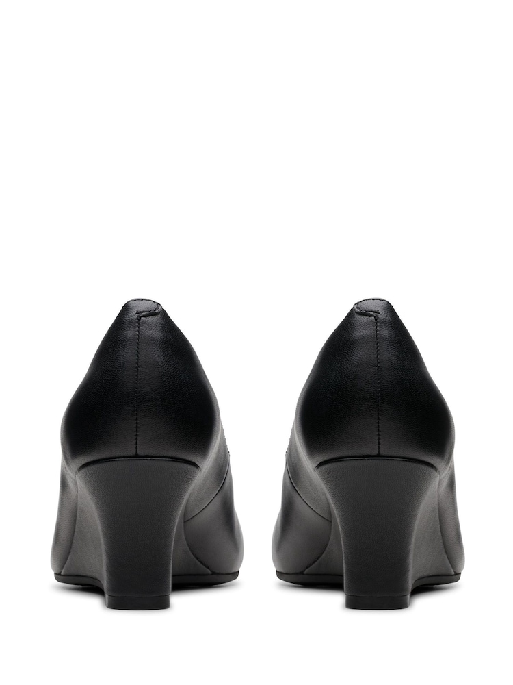Clarks Black Wide Fit (E) Leather Olivette Pearl Shoes - Image 2 of 7