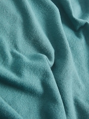 Teal Blue Cosy Lightweight Soft Touch Longline V-Neck Jumper Top - Image 5 of 5