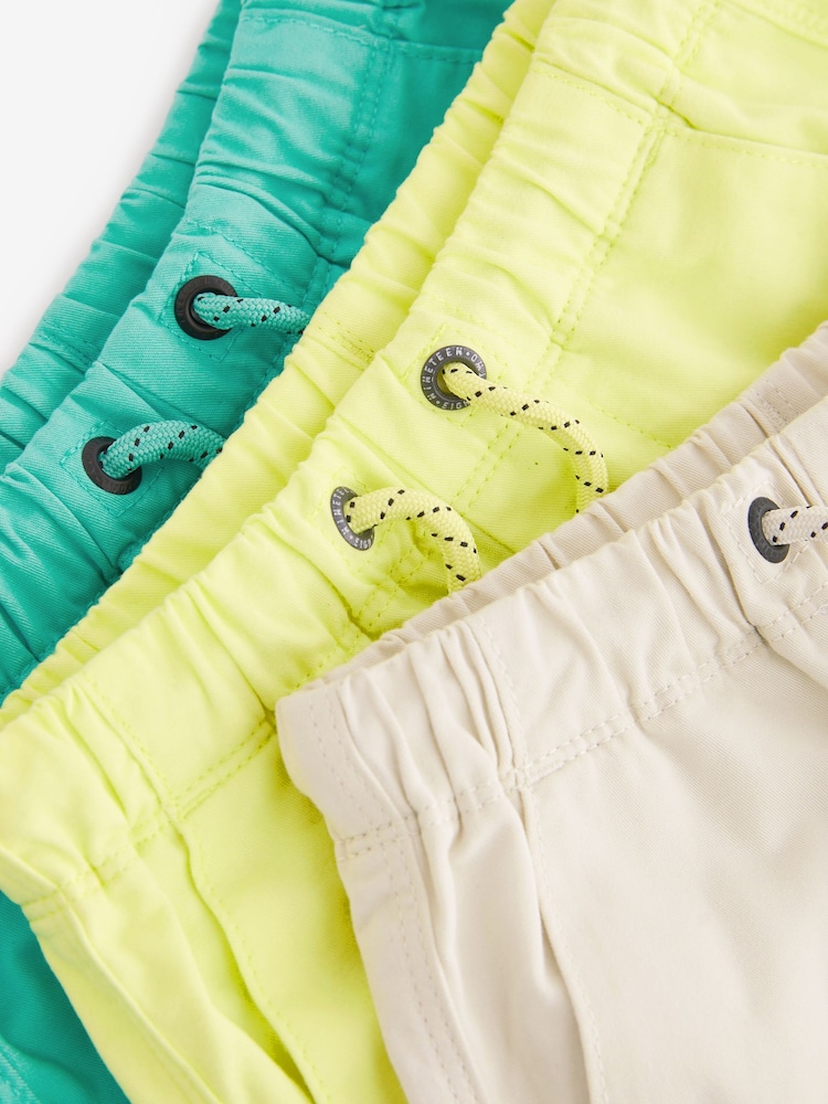 Turqoise/Ecru/Yellow Pull On Shorts 3 Pack (3mths-7yrs) - Image 6 of 6
