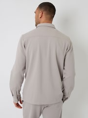 Threadbare Ecru Luxe Button Through Twill Shacket - Image 2 of 4
