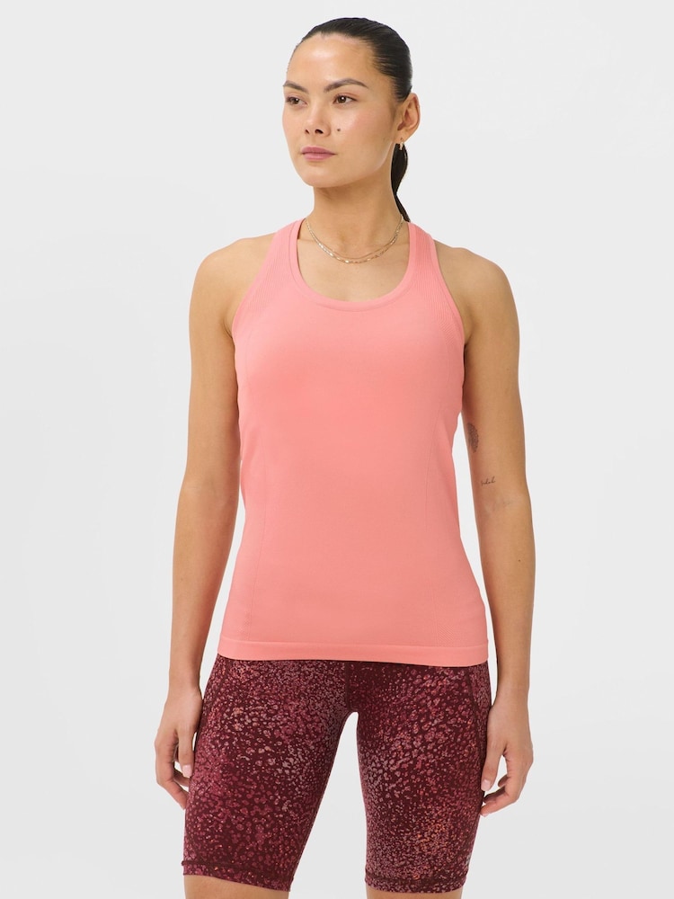 Sweaty Betty Rose Pink Athlete Seamless Workout Vest - Image 4 of 4