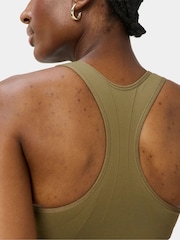Sweaty Betty Khaki Green Stamina Seamless Sports Bra - Image 3 of 5