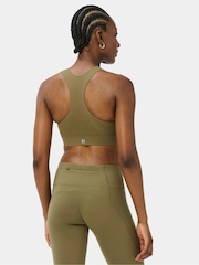 Sweaty Betty Khaki Green Stamina Seamless Sports Bra - Image 5 of 5