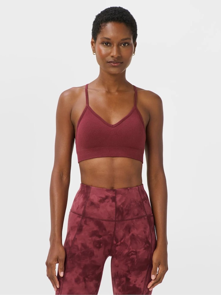 Sweaty Betty Red Soft Ribbed Bra - Image 1 of 6 Sweaty Betty Red Soft Ribbed Bra - Image 1 of 6