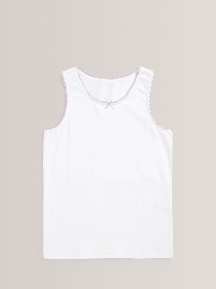 White with Trim 5 Pack Vests (1.5-16yrs) - Image 2 of 8