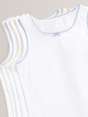 White with Trim 5 Pack Vests (1.5-16yrs) - Image 8 of 8