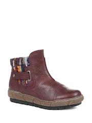Pavers Red Ladies Wide Fit Ankle Boots - Image 2 of 5