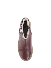 Pavers Red Ladies Wide Fit Ankle Boots - Image 4 of 5