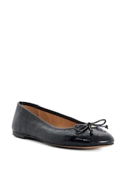 Melnais Crocs - Dune London ādas Helene baleta pumpas - Attēls 3 no 6
