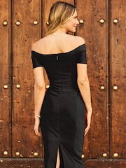 Sosandar Black Bardot Bandage Dress - Image 2 of 5
