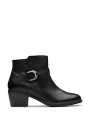 Clarks Black Standard Fit (F) British Neva Western Buckle Boots - Image 1 of 7