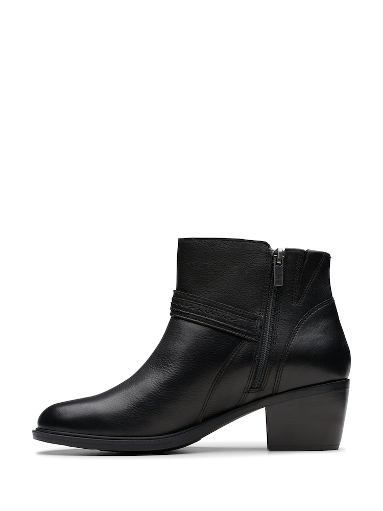 Clarks Black Standard Fit (F) British Neva Western Buckle Boots - Image 2 of 7