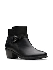 Clarks Black Standard Fit (F) British Neva Western Buckle Boots - Image 3 of 7