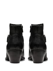 Clarks Black Standard Fit (F) British Neva Western Buckle Boots - Image 5 of 7