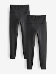 Black Next Active High Rise Sports Sculpting Leggings 2 Pack - Image 5 of 7