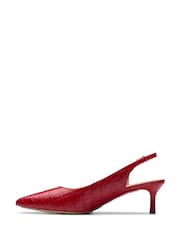 Clarks Red Leather Adela Sling Shoes - Image 2 of 7