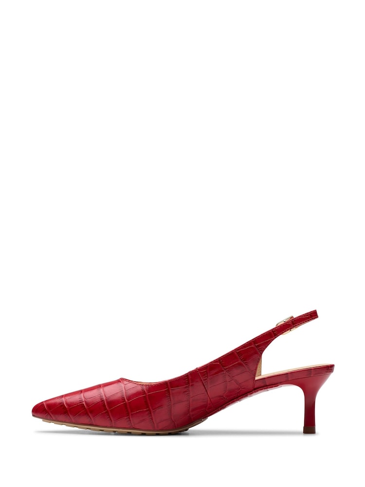 Clarks Red Leather Adela Sling Shoes - Image 2 of 7