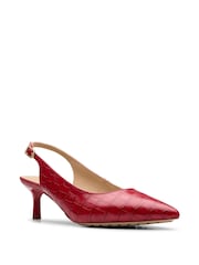 Clarks Red Leather Adela Sling Shoes - Image 3 of 7