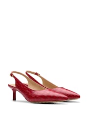 Clarks Red Leather Adela Sling Shoes - Image 4 of 7