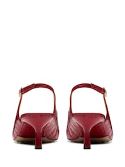 Clarks Red Leather Adela Sling Shoes - Image 5 of 7