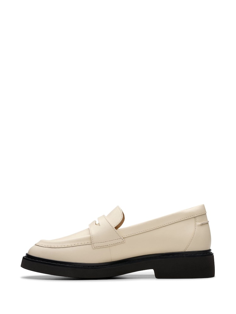 Kremowy - Skórzane mokasyny Clarks - Image 6 of 7