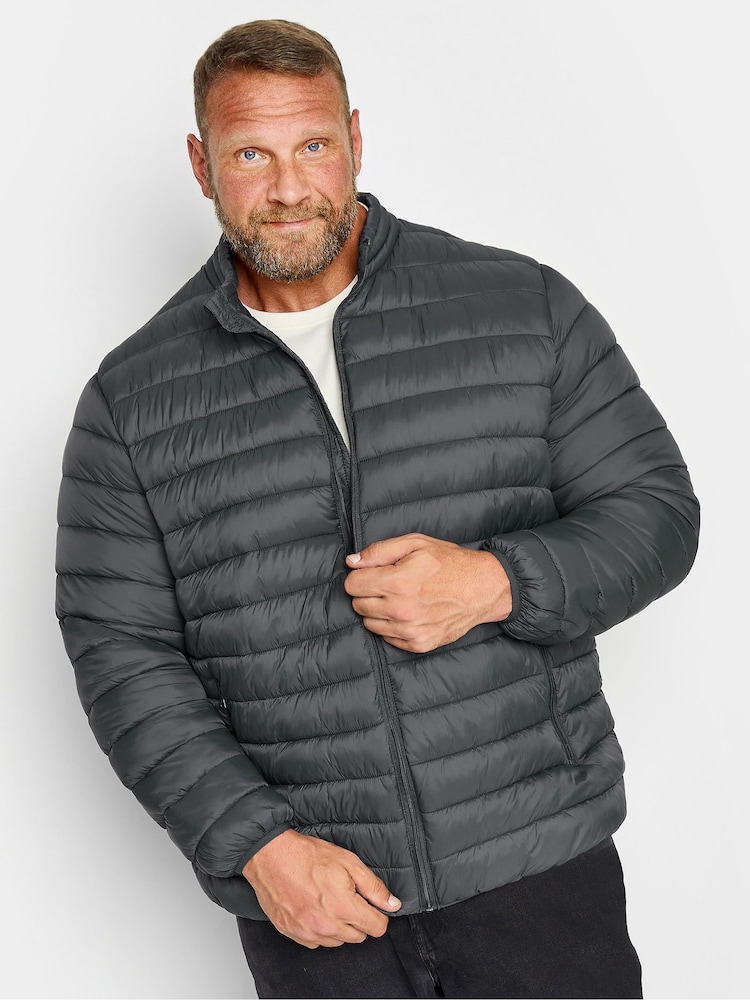 BadRhino Big & Tall Black Padded Collar Coat - Image 1 of 4 BadRhino Big & Tall Black Padded Collar Coat - Image 1 of 4