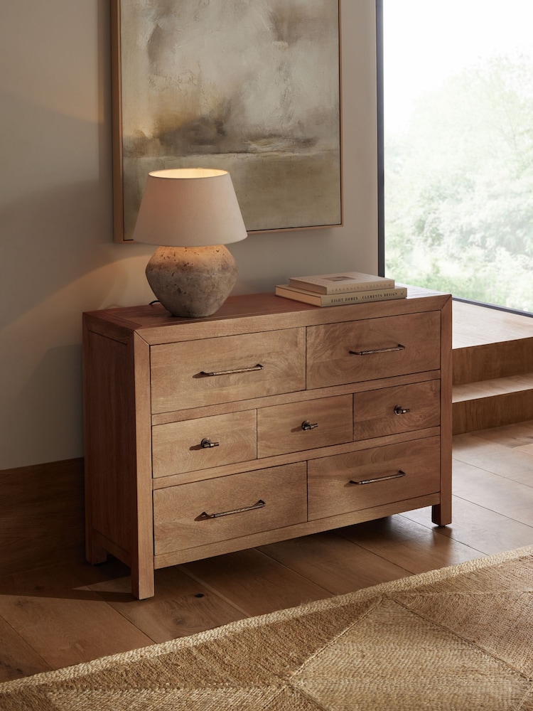 Dark Natural Chandler N. Premium Solid Mango Wood Chest of Drawers - Image 1 of 11