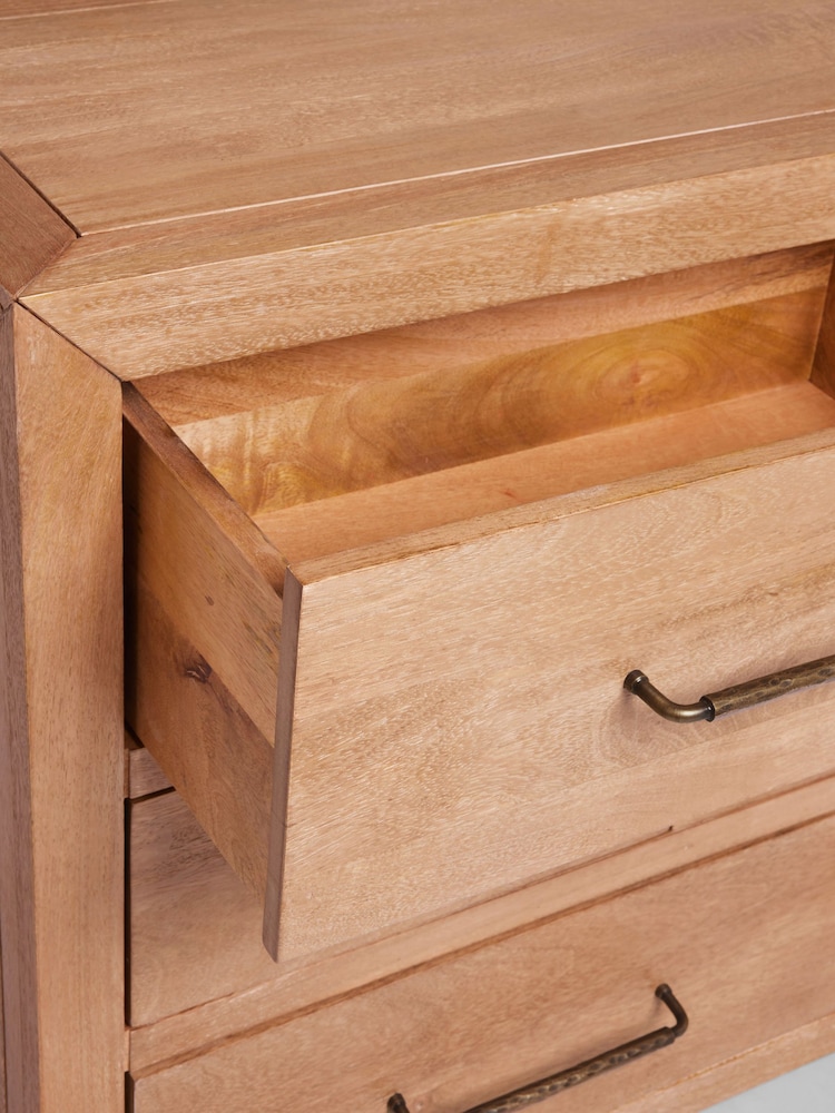 Dark Natural Chandler N. Premium Solid Mango Wood Chest of Drawers - Image 11 of 11