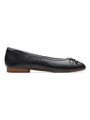 Clarks Black Standard Fit (D) Leather Fawna Lily Shoes - Image 1 of 8