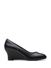 Clarks Black Standard Fit (D) Leather Olivette Pearl Shoes - Image 1 of 7