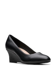 Clarks Black Standard Fit (D) Leather Olivette Pearl Shoes - Image 3 of 7