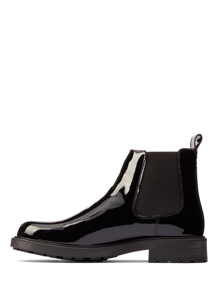 Clarks Black Wide Fit (G) Patent Orinoco2 Lane Boots - Image 2 of 7