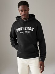 Converse Black All Star Chevron Graphic 100% Cotton Hoodie - Image 1 of 4