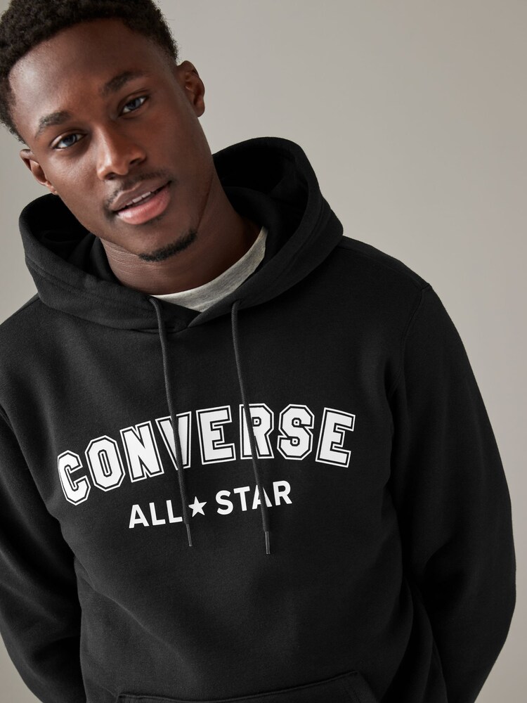 Converse Black All Star Chevron Graphic 100% Cotton Hoodie - Image 3 of 4