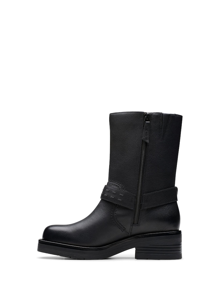 Clarks Black Leather Rebelle Up Boots - Image 2 of 7