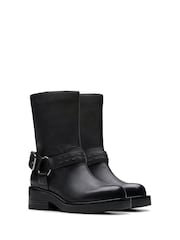 Clarks Black Leather Rebelle Up Boots - Image 4 of 7