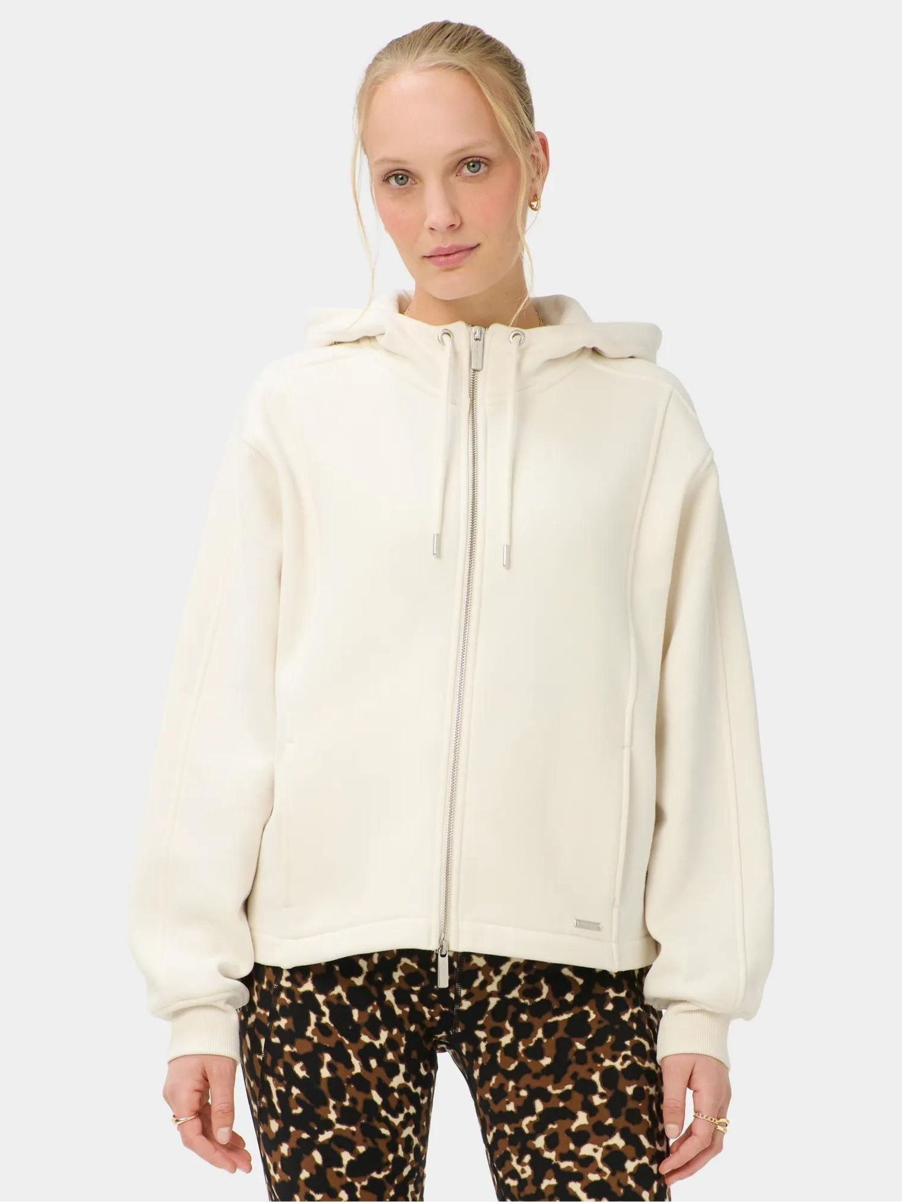 Buy Sweaty Betty White Premium Brushed Zip Through Sweatshirt from