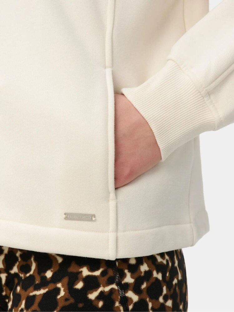 Sweaty Betty White Premium Brushed Zip Through Hoodies - Image 6 of 6