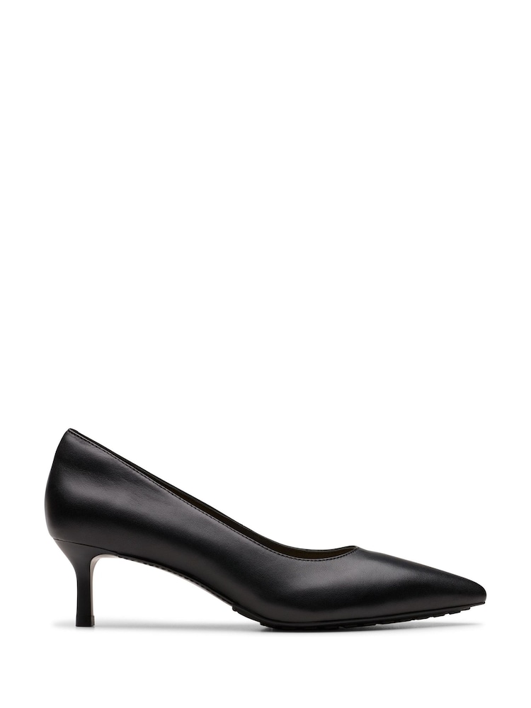 Clarks Black Leather Adela Court Shoes - Image 1 of 7