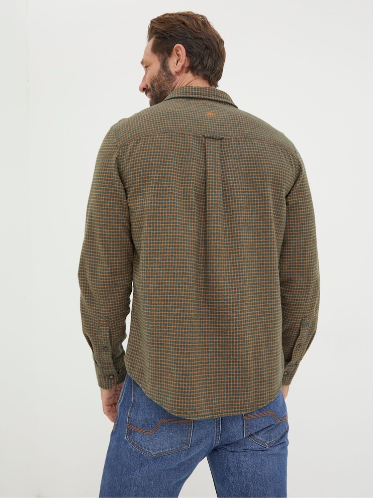 FatFace Green Glynde Grid Check Shirt - Image 2 of 4