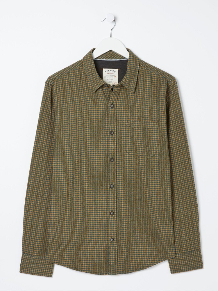 FatFace Green Glynde Grid Check Shirt - Image 4 of 4