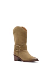 Clarks Natural Suede Leather Morzine Rise Western Boots - Image 3 of 7
