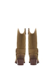 Clarks Natural Suede Leather Morzine Rise Western Boots - Image 6 of 7