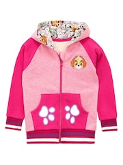 Character Pink Paw Patrol Zip Up 100% Cotton Hoodie - Image 1 of 2