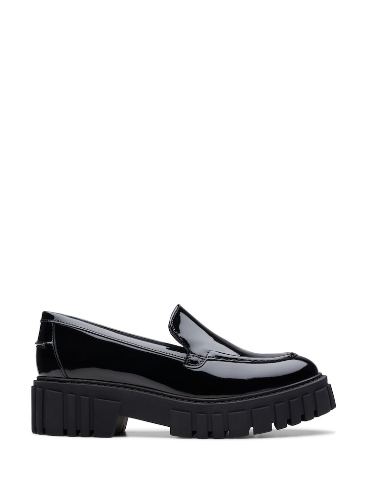 Temna črna lakota - Clarks Stran mokasini - Slika 1 iz 7