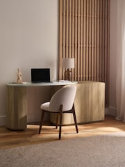 Light Natural Marble and Wood Effect Nomad Swivel Desk - Image 1 of 20