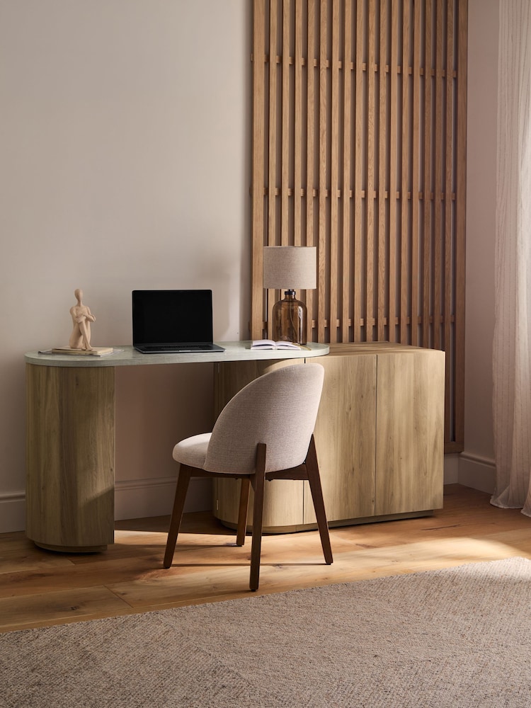 Light Natural Marble and Wood Effect Nomad Swivel Desk - Image 1 of 20 Light Natural Marble and Wood Effect Nomad Swivel Desk - Image 1 of 20